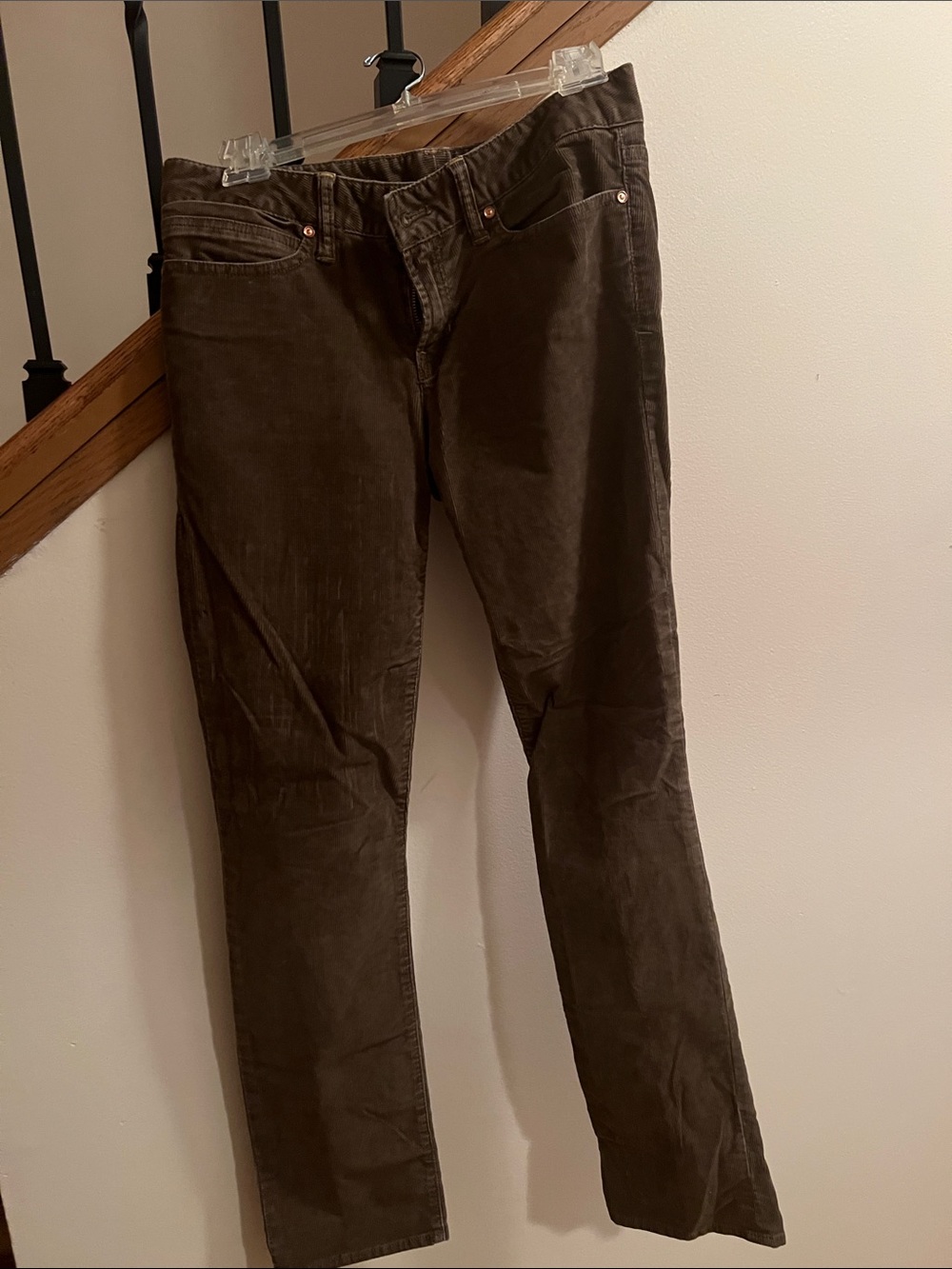 GAP Straight Leg Corduroy Pants in Dark Brown